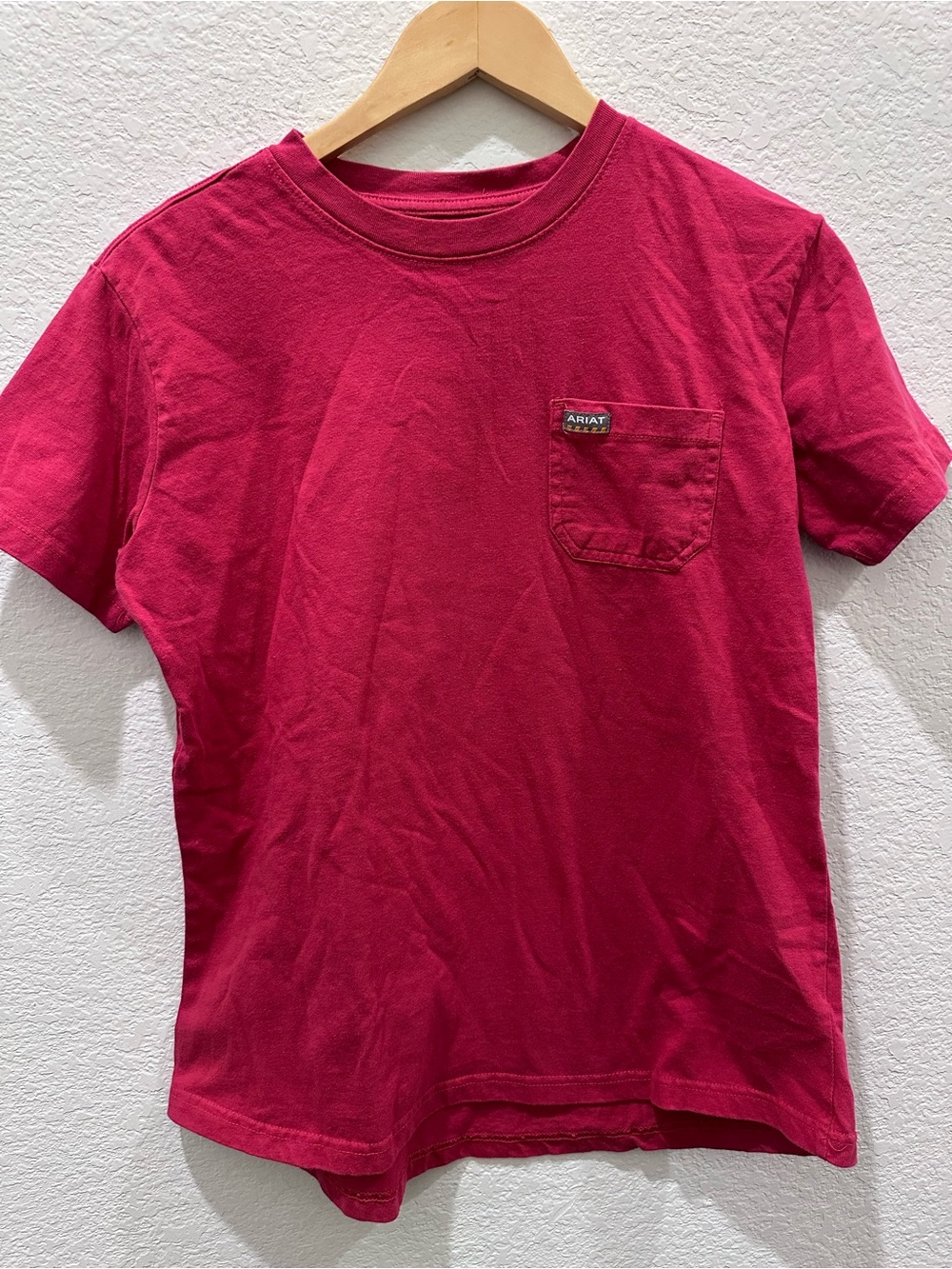 Ariat Rebar Women’s Pink Pocket Workwear T-Shirt Small Short Sleeve Crew Neck
